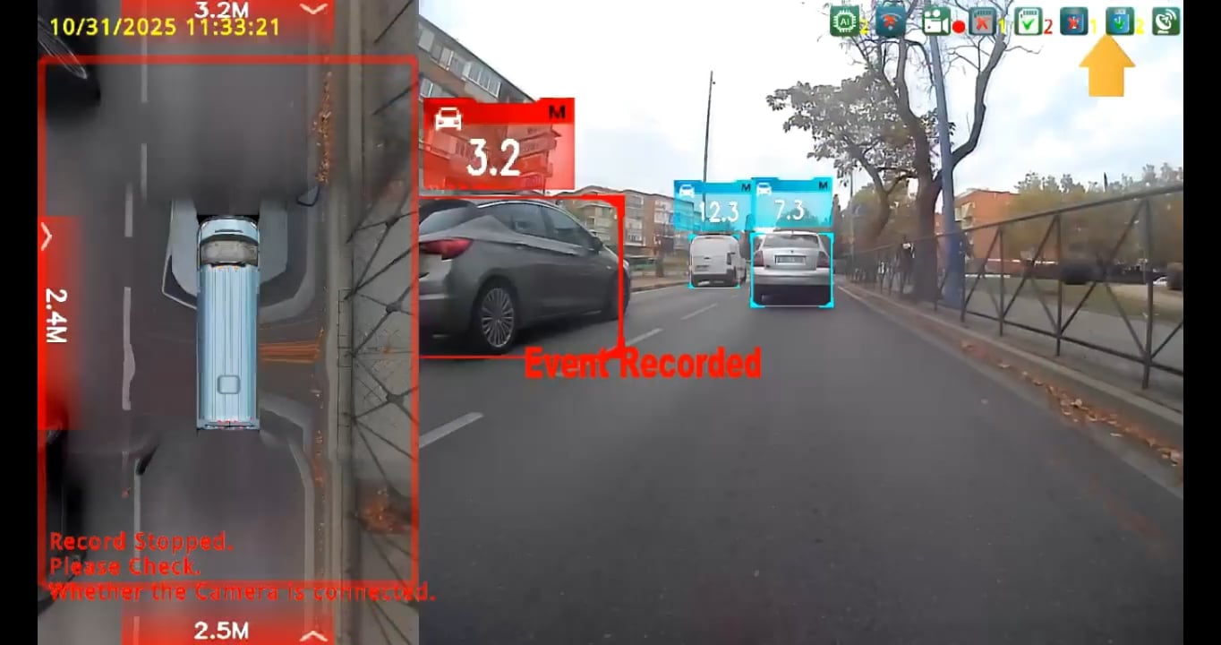 Demo de ADAS anti-atropellos con detección de peatones y ciclistas - Sistema ADAS Vision360IA